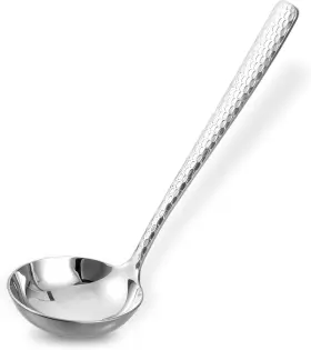 Avmbmk8sw -625173 1us Premium 7.3 Inch Hammered Gravy Ladle 304 Stainless Steel Soup Spoon Cooking