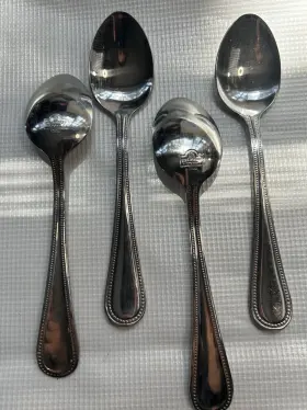 10 Strawberry Street 017794679343 Flatware Table Spoon Beaded Edge-stainless Steel Set Of 4