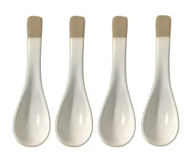 123arts 801362164828 4pcs Ceramic Japanese Retro Soup Spoons Dessert