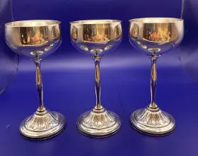 009175 1847 Rogers Bros International Silver Company Marquise Liquor Cocktail Goblets 3 #009175 #2