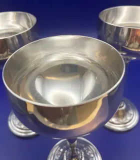 009175 1847 Rogers Bros International Silver Company Marquise Liquor Cocktail Goblets 3 #009175 #3