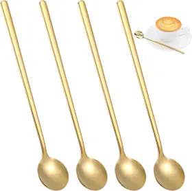 W388sfbg2 635347 1 4 Pcs Coffee Spoons Gold Ladle Spoon Stainless Steel Stirring Tea Spoo