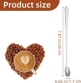 643537 1 8 Pcs Coffee Tea Spoons Long Handle Stainless Steel Stirrers Ice Drink Co