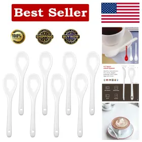 1370 Aceelite Espresso Spoons 8 Pieces Ceramic Coffee Set White Small For Coff