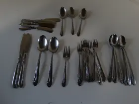 Acf1 Acsons Vintage Stainless Silverware Scroll Flatware Lot Japan 31 Pieces