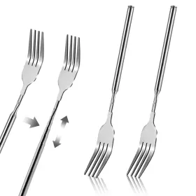 8.7to25.6 Aeaocvo 594260 2pcs Extendable Forks Inch Adjustable Telescopic Fork Stainless Steel