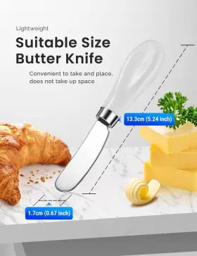 Aisbugur 712449114136 2 Pack Stainless Steel Butter Spreader Knife With White Porcelai #2