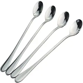 Aisibo 669936885602 8 Inch Long Handle Spoon Iced Tea Spoons 4pcs Coffee M Silver