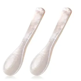 Ajcotahm 7019841sbyhkjtf 2pcs Caviar Spoons 3.5 Inch Mother Of Pearl Spoon Hand Craft Shell For Ca