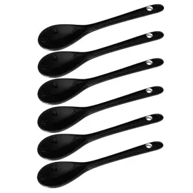 Albedel 670724421377 6 Pcs Porcelain Egg Spoons Ceramic 5 Inch Coffee Dessert Yogur