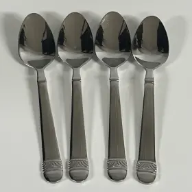 Alco Stainless Acv9 Glossy Vertical Bands Large Spoons Flatware
