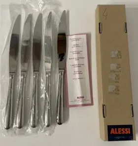 Lcd01-3 Alessi Caccia Table Knife Inox 18/10 - 420 Set Of 5 New With Box