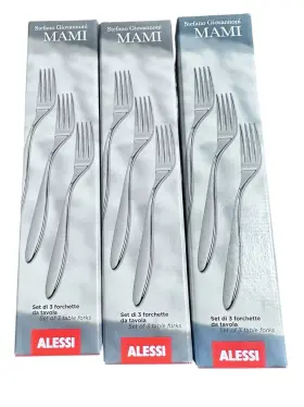 Sg38 Alessi Sg38/2 Mami 8-inch Table Fork 18/10 Stainless Steel Mirror Polish Set Of 9