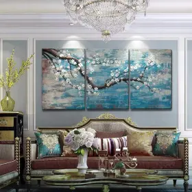 Amatop 711414971434 Extra Large Wall Art For Living Overall 72x36inch Plum Blossom Oil Painting