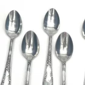 Afs1 Amefa Stainless Holland Satin Leaf Scroll Teaspoons 5 3/4 Inch - Set Of 8 #2