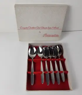 Afs7 Amefa Holland Stainless Flatware Silverware Oval Teaspoons Set