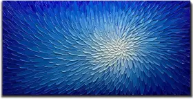 Amei 758232615706 Art 24x48inch Hand Painted Modern 48l Inch X 24w Blue&white