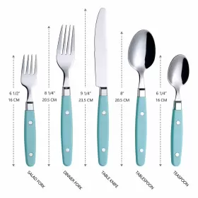 Annova 971844220326 Silverware Set 20 Pieces Stainless Steel Cutlery Color Handle With Riv #2
