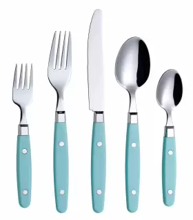 Annova 971844220326 Silverware Set 20 Pieces Stainless Steel Cutlery Color Handle With Riv