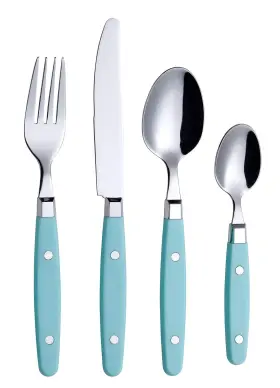 Annova 971844220333 Silverware Set Stainless Steel Cutlery Color Handle With Rivet/retro Flatware