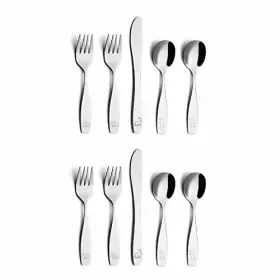 Annova 971844220715 Kids Silverware 10 Pieces Childrens Safe Flatware Set Stainless Steel - 4 X