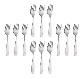 Annova 971844220920 12 Stainless Steel Kids Silverware Forks Childrens Safe Flatware For Lunchbox