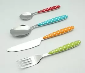 Annova 971844221019 24pcs Flatware Set - Stainless Steel Silverware/cutlery With Color Han #2