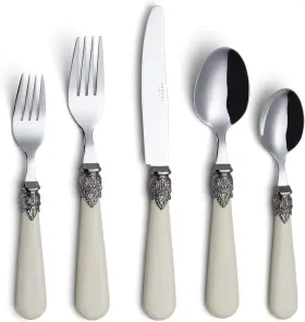An28-20crm Annova Flatware 20 Pieces Set/stainless Steel Vintage Ivory