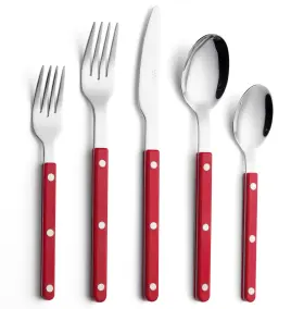An342 Annova Silverware Set Retro/rivet Colorful Stainless Steel Tableware Kitchen Flatwa