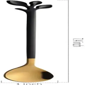 Ansaw 313029773764 6-piece Elegant Black And Gold Leaf Long Handle Teaspoons - 7.4 Inch Stainless #2