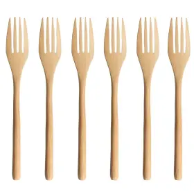 Cj-58-henmu Aoosy Forkswooden Forks 6 Pieces Japanese Wood Salad Dinner Fork For Adult