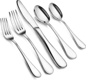 56389 Artaste Rain 18/10 Stainless Steel Flatware 20-piece Set Silver