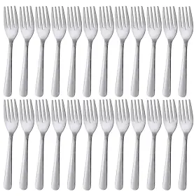 267010006-24pc Atb 24 Pc Silver Salad Forks Fruit Cocktail Flatware Mirror Polished Stainless Steel