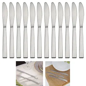 267010008-12pc Atb 12 Dinner Knives Stainless Steel Dessert Knife Silver Silverware Home Tableware