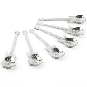 Auear 673869016545 6 Pack Silver Guitar Dessert Spoons Stainless Steel Espresso Teaspoons
