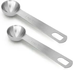Ms-r-5 Auoikk 2 Pcs 1 Teaspoon 5 Ml Cc Tsp 1/3 Tablespoon Stainless Steel Single Me