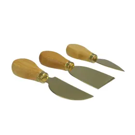 33537599 Avon Set Of 3 Golden Cheese Knives With Bamboo Handle 5 Inch X 2 #2