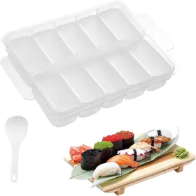 Ayccnh 793288842386 10 In 1 Mini Japanese Onigiri Sushi Mold Rectangular Clear