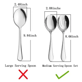 Spoon-002 Ayfdishs 4-piece Serving Spoons Set - Includes 2 And Slotted #3