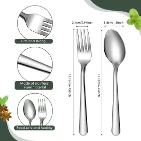 Hee-bbto-134 Bbto 100 Pcs Forks And Spoons Silverware Set Bulk Stainless Steel Flatware Cutlery Se #2