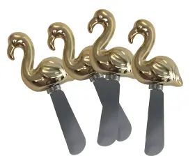 20880 Beachcombers Golden Flamingo Shaped Spreaders Set Of 4