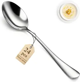 Berglander 445009321351 Dinner Spoons Set 24pcs 7.36 Inch Food Grade Stainless Steel Silverware