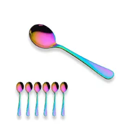Fl88wscss6 Berglander Rainbow Soup Spoon 6 Pieces Stainiess Steel Titanium Plating Mult