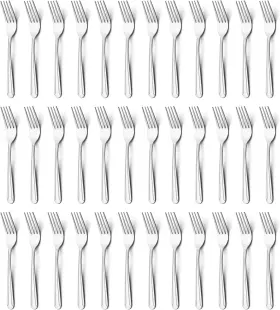 Bewos 313022859892 36-piece Dinner Fork Set 8.2-inch Stainless Steel Silverware Mirror Poli