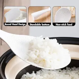 Blue Hope 198716493572 2-pcs Non-stick Plastic Rice Paddle Heat-resistant Standing Spoon For #2