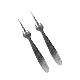 Bluelines 028898510807 Metaltex Stainless Steel Mango Fork Set Of 2 Silver 7 1/4ftft Inch