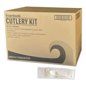 Boardwalk 749507005841 Polypropylene Cutlery Kit Fork/knife/napkin/spoon Plastic 250/ct