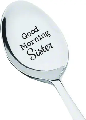 1c-5ygd-xla4 Boston Creative Company Sister Gifts -good Morning Spoon Gift From - Silver