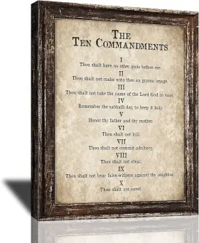 Luming-338366024 Brand Mountflow 10 Commandments Wall Art Bible Verse 16 X 12 In Ten Printable