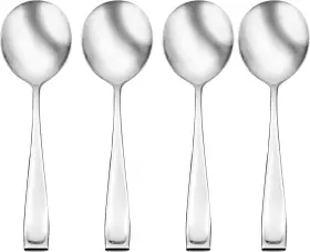 Branded 313021693657 Oneida Moda Fine Flatware Soup Set Of 4 Spoon Stainless Steel New